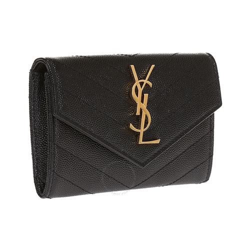 Saint Laurent Wallet Envelope Black Gold 414404 BOW01 1000 